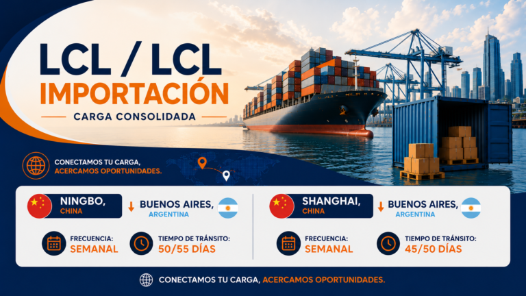 Nuevos Servicios LCL/LCL – Ningbo & Shanghai a Buenos Aires