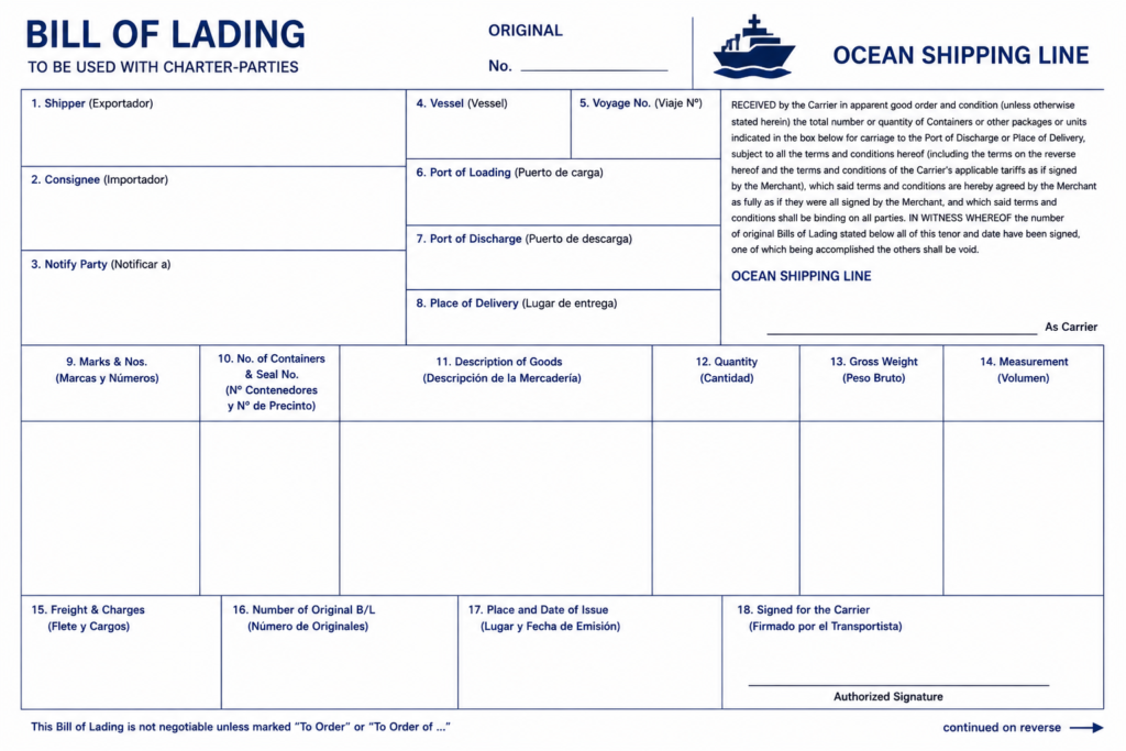 bill of lading