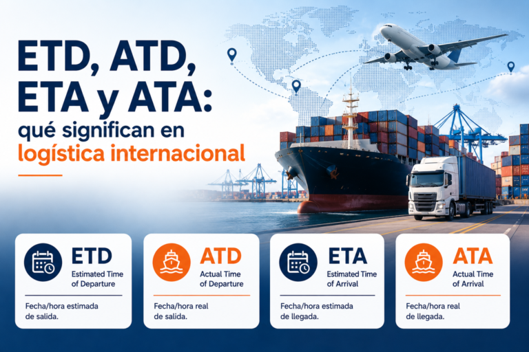 ETD, ATD, ETA y ATA: qué significan en logística internacional