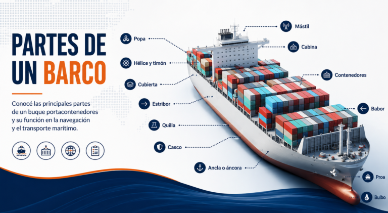 Partes de un buque portacontenedores: guía para entender su estructura